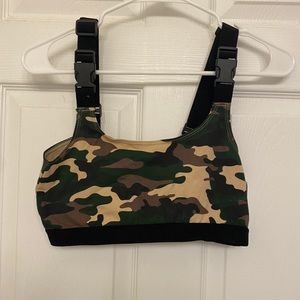 camo cropped tank